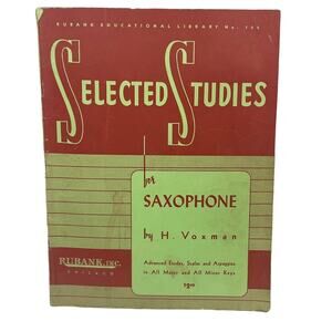 Vintage 1960s Selected Studies H Voxman Saxophone Etudes Arpeggios Music Book